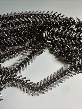 Gunmetal Fishbone Chain-8.5 feet-Jewelry making supplies